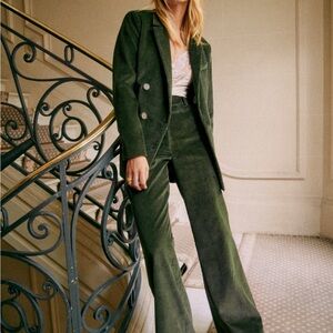 NWT - Sézane Michele Jacket Dark Green - Size 12